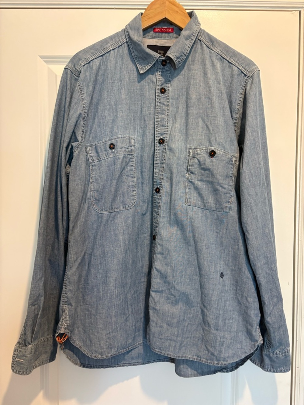 Scotch & Soda Light Blue Chambray Button-Up Shirt